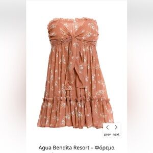 Agua Bendita Terracotta Floral Dress
